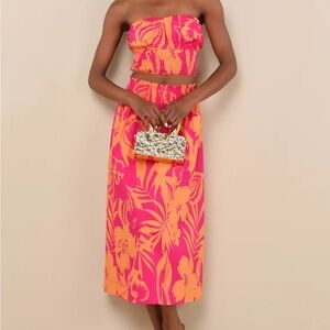 Lulu's Pink and Orange Floral Set